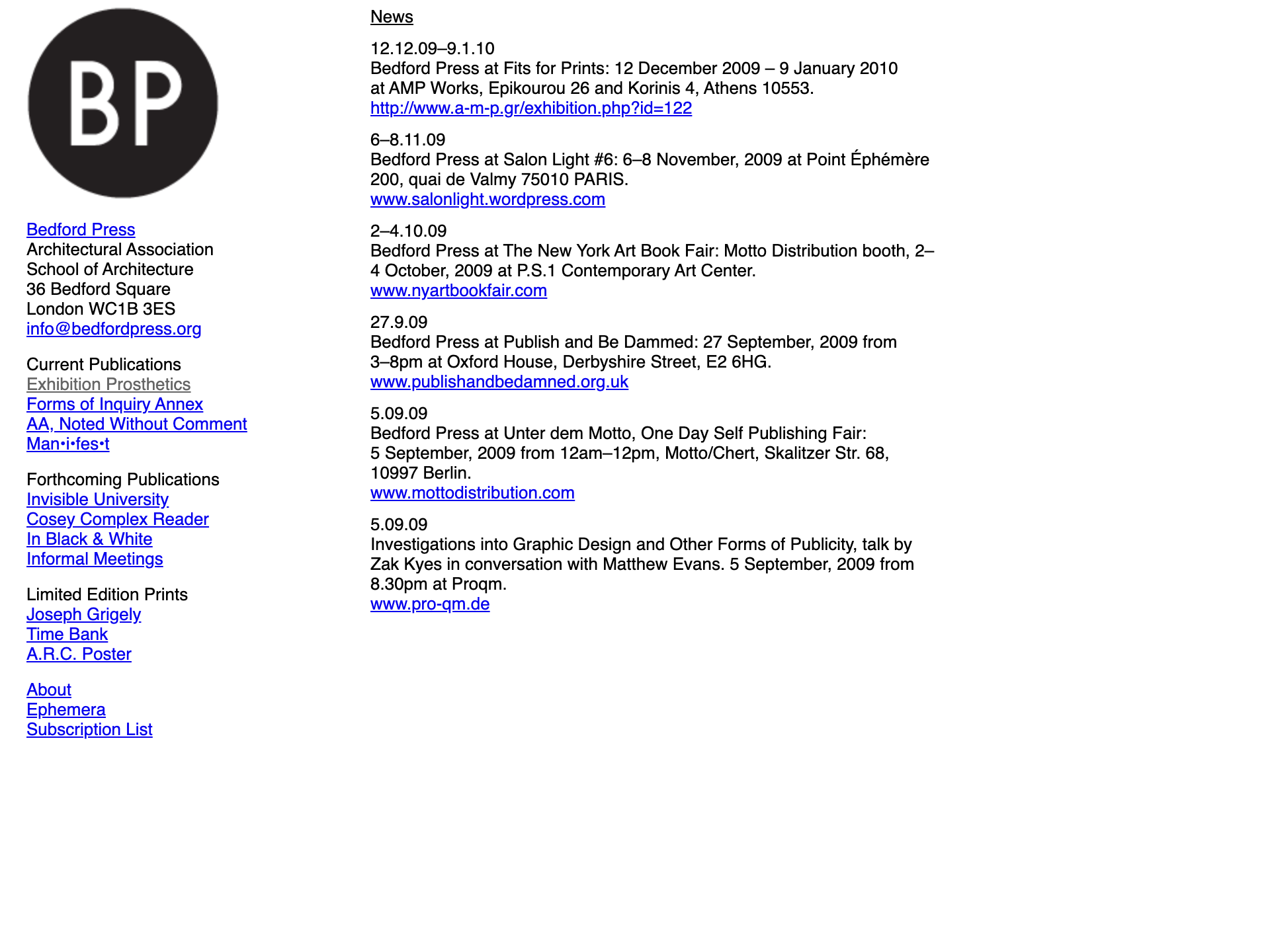 Bedford Press website homepage
